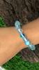8mm Natural Matte Aura Quartz Bead Bracelet 7.5" Handmade Aqua Blue Matte Stretch Unisex Gift RBB-86