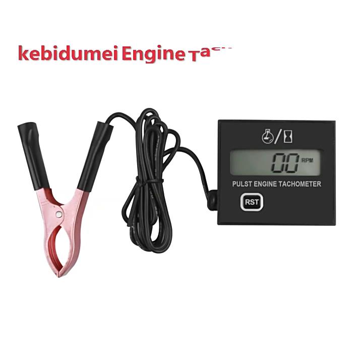Gasoline Engine Moter Speed Tester Inductive Tach HourMeter Digital Tachometer Clip Style for Motorcycle Chainsaw Lawn Mower Waterproof