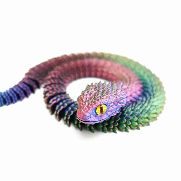 30cm W druku 3D Wąż Lśniący Ruchome Stawy Symulacja Figurka Węża Wielokolorowy Model Drukowany 3D Ornament Węża Kreatywna Dekoracja na Biurko do Domu i Biura