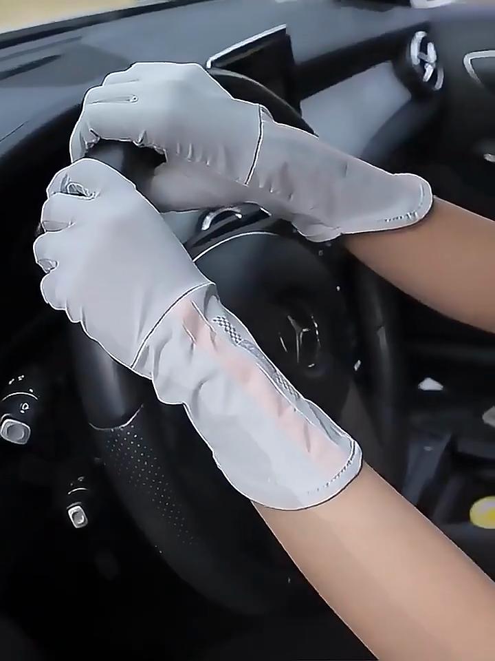 Women’s Ice Silk UV Protection Gloves, Touchscreen Breathable Summer Gloves, Anti-Slip Gloves for Driving Cycling