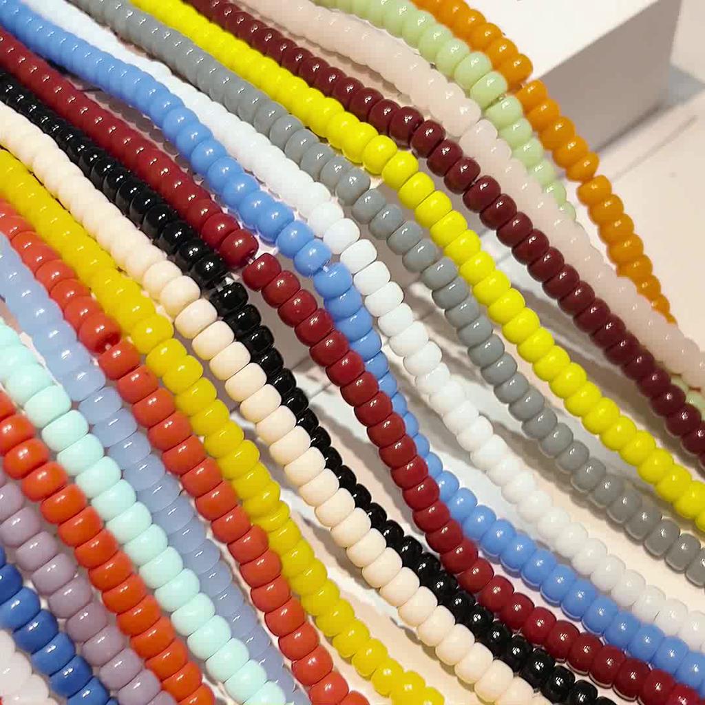 Perline di ruota colorata da 100 pezzi 6mm perline di vetro lisce per la decorazione di gioielli che realizzano orecchini di collana braccialetto fai da te
