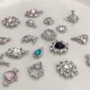 Diamond Alloy Charm Heart Star Moon Shaped Pendant Necklace Bracelet Earrings DIY Jewelry Accessories