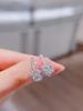 Luxury 925 Sterling Silver Halo Engagement Ring Round Cut Cubic Zirconia Wedding Promise Ring for Women
