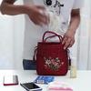 Yogodlns Retro Stickerei Kordelzug Handtaschen Lagerung Taschen Frauen Geldbörse Brieftaschen Karte Halter Eimer Schulter Tasche Handgelenk Taschen