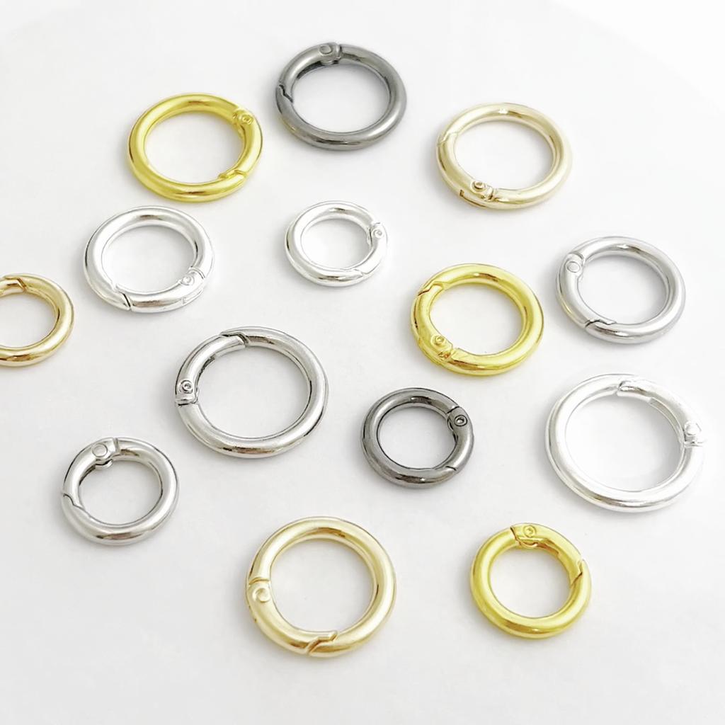 5pcs/Bag Metal O Ring Spring Clasps Openable Round Carabiner Keychain Bag Clips Hook Dog Chain Buckles Connector For DIY Jewelry