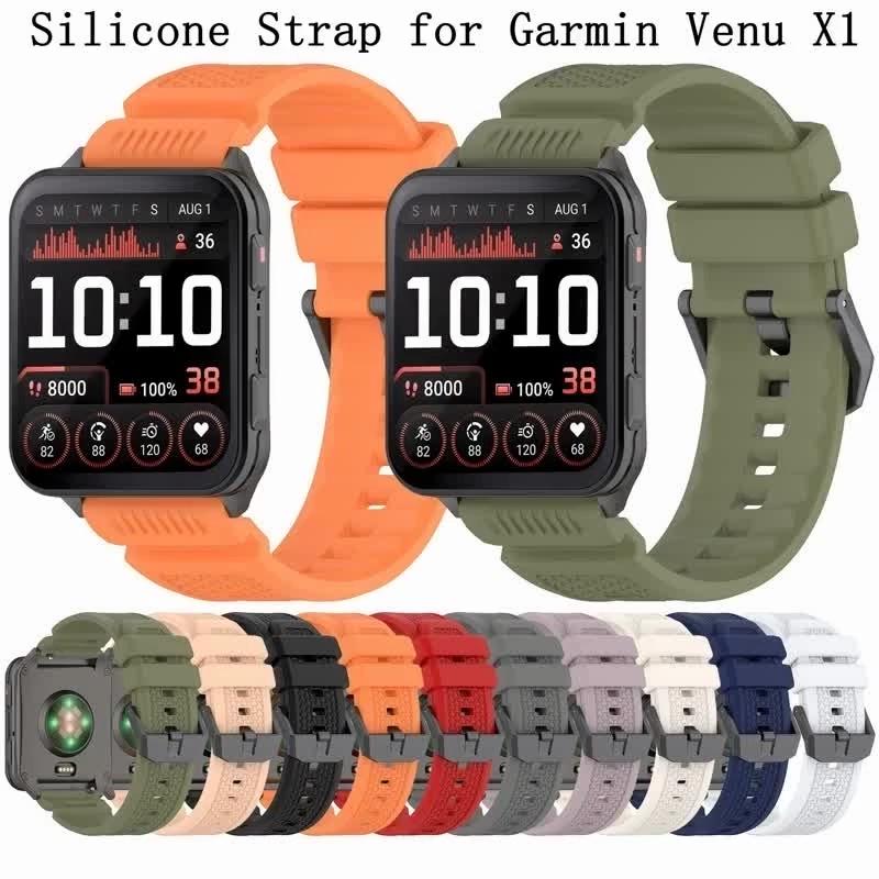 Correa de Silicona para Smartwatch Garmin Venu X1 Pulsera Deportiva de Repuesto Bandas de Reloj Originales para Accesorios Garmin VenuX1