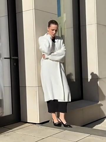 Women's Long Knitted Cardigan Jacket Autumn Winter Loose Faux Mink Fleece Knit Sweater Coat Solid Fleece Open Front Cardigan Coat
