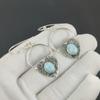 Orecchini a forma di cuore con gemma naturale di Larimar, orecchini in argento sterling 925, orecchini pendenti in argento boho fatti a mano, regalo di fidanzamento