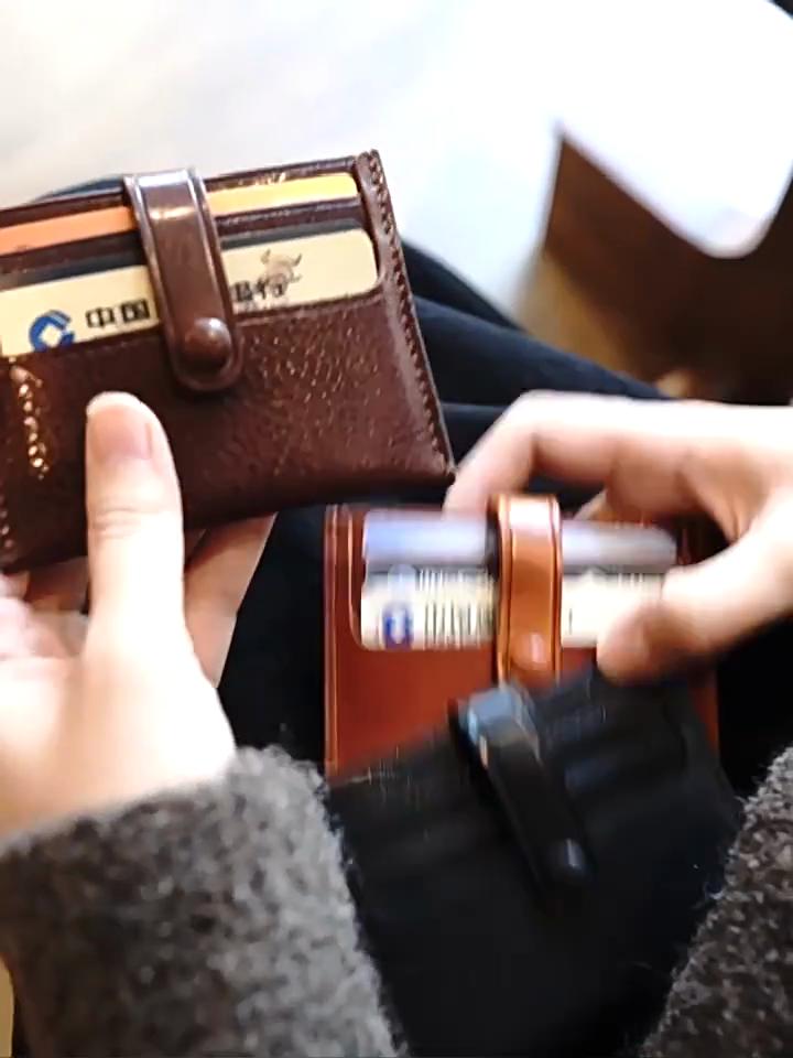Heren Dames PU Leer RFID Kaarthouder Portemonnee Slank Minimalistisch Creditcard Case Kleine Portemonnee Drukknop Sluiting Zak Portemonnee Organizer