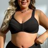 Sujetador de talla grande para mujer, lencería inalámbrica con cierre frontal, ajustable, con espalda calada, sujetadores deportivos de ocio 0Xl-5Xl