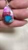 Handmade Pink Copper Turquoise Pendant 925 Sterling Silver Fine Jewelry