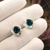 Facettierte Apatit Edelstein Ohrringe 925 Sterlingsilber Handgefertigter Schmuck Ohrstecker EE-159-1