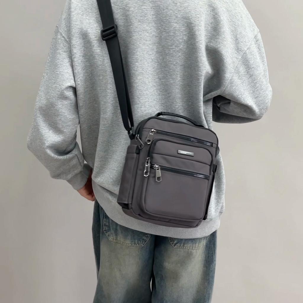 Borsa a Mano da Uomo per Affari Multistrato Grande Capacità a Spalla Crossbody