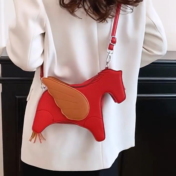 Yogodlns High Quality Women PU Leather Shoulder Bag Fashion Horse Shape Handbags Crossbody Bags for Women Casual New Female Messenger Bag