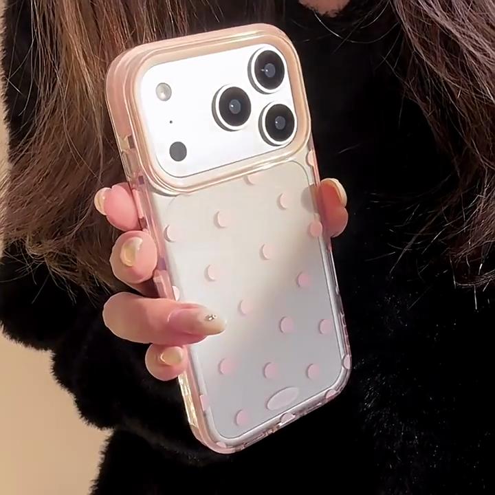 Effen Kleur Stippen IPhone17 Apple 16promax Mobiele Telefoonhoes Geschikt voor 14 Eenvoudige Japanse en Koreaanse Stijl 13 Transparant 15 Zacht Ke