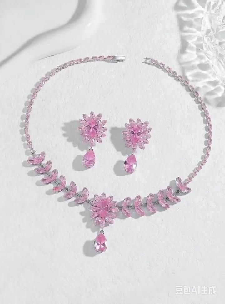 Dolce e Carino Kangman Stile Campagnolo Collana Orecchini Sposa Abito da Sposa Versatile Set Fiore