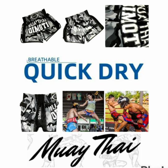 Shorts Décontractés Camouflage Noir Muay Thai Kickboxing Boxe MMA UFC Gym Sport Unisexe Homme Femme Entraînement Séchage Rapide Imprimé Élastique Taille Haute