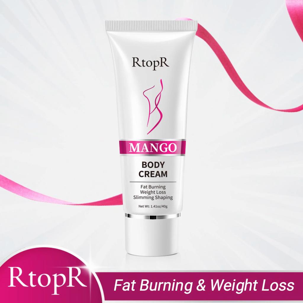 RtopR Mango-Körpercreme zur Straffung der Haut. Die perfekte Taillen- und Beinlinienmassage