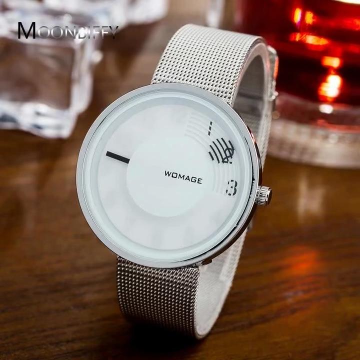 Fashion Hot Sell Women Man Unsex Mesh Steel Wristwatch Popular Style Quartz Student Watches Unique Design
