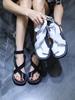 Sandalen Damen Echtleder Sommersandalen Damen Römische Damenschuhe Muffin Sandalen