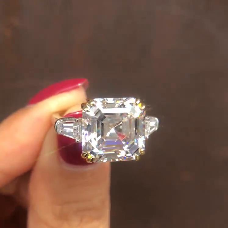 Gica Gema 100% 925 srebro cyrkonie kamień szlachetny ślubny pierścionek zaręczynowy Fine Jewelry