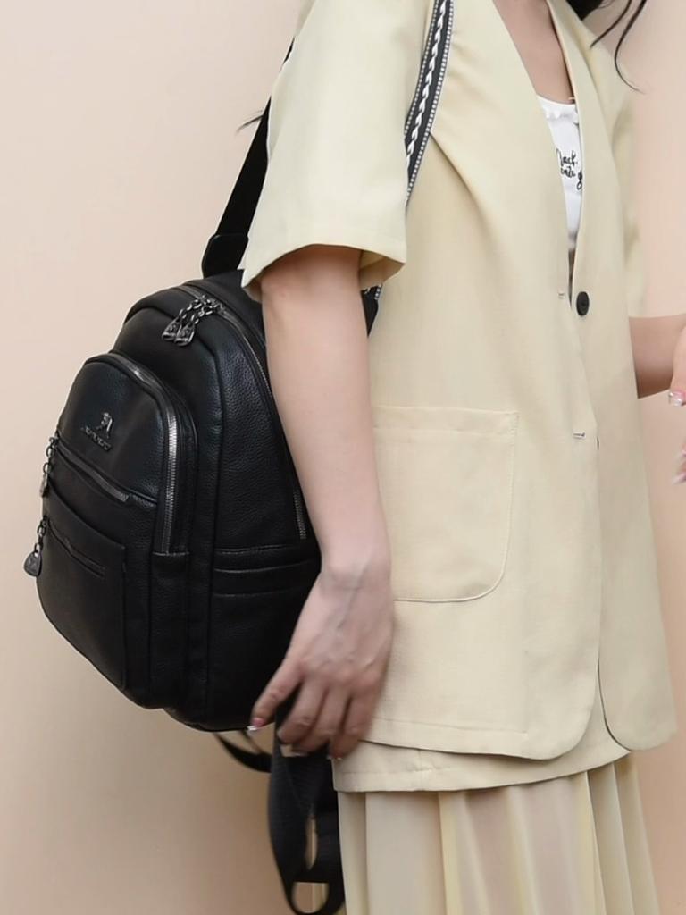 Schicker PU-Rucksack für Damen – Design im Vintage-Stil mit mehreren Taschen und verstellbaren Trägern, Perfekt für den täglichen Gebrauch und Reisen