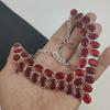 Delicado Collar de Plata de Ley 925 Hecho a Mano con Gema de Granate Rojo, Collar de Plata con Granate Rojo para Esposa, Collar Unisex, Regalo de Acción de Gracias