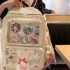 Anime Inspired Transparent Backpack With Pendant And Badge For Students And Daily Use