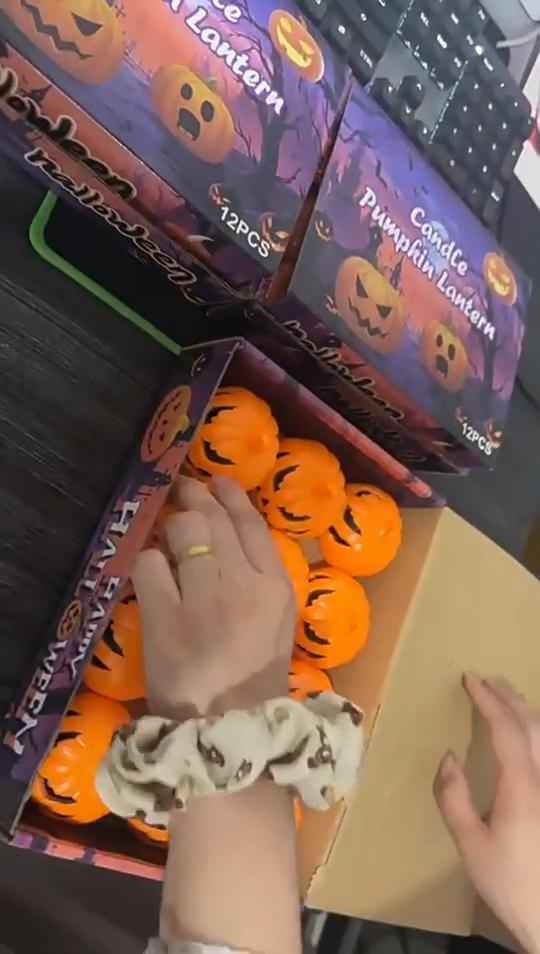 12 Buc Lumini de Dovleac de Halloween Luminează în Întuneric Lumânare Electronică Elemente Decorative pentru Petrecere Casă Bântuită Aranjament Scenă Festival Felinare Infricoșătoare cu Fantome