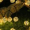 1 szt. LED Marokańskie Lampki Bajkowe Zasilane Bateryjnie Złote Kulki Lampki Sznurowe Do Domu Na Zewnątrz Dekoracja Ślubna Imprezowa Festiwalowa