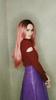 MISS WIG אופנה נשים ארוך ישר Ombre שחור ורוד צבע סיבים סינתטיים פאה ישרה לנשים