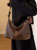 Retro PU Leather Tote Bag Women Large Capacity Shoulder Bags Luxury Fashion Brown Handbags Shopping 2024 New Big Underarm Hobo Bag