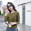 Damen Herbst Langarm T-Shirt, Rundhals Reißverschluss Strickjacke, Modisches und Vielseitiges Plissiertes Hochwertiges und Elegantes Oberteil
