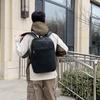 Herren-Lederrucksack, einfarbig, für männliche Studenten, Schultasche