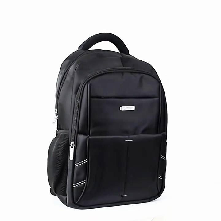 Men's Fashion Multifunctional Waterproof Large Capacity Double Shoulder Bag Outdoor Travel Bag Black Laptop Backpack