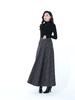 Nueva Falda de Cuadros de Lana para Mujer Largo Medio Otoño e Invierno Adelgazante Cintura Alta Falda Línea A Falda Larga Casual