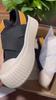Zapatos blancos de mujer, zapatos de lona de malla transpirable de verano, zapatos de mujer sin cordones con suela gruesa
