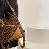 Rucsac de damă din piele moale, antifurt, multifuncțional, cu imprimeu leopard, geantă de umăr