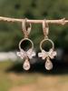 Fashion Bow Tie Dangle Earrings for Women Cubic Zirconia Earring Jewelry Party Accessories