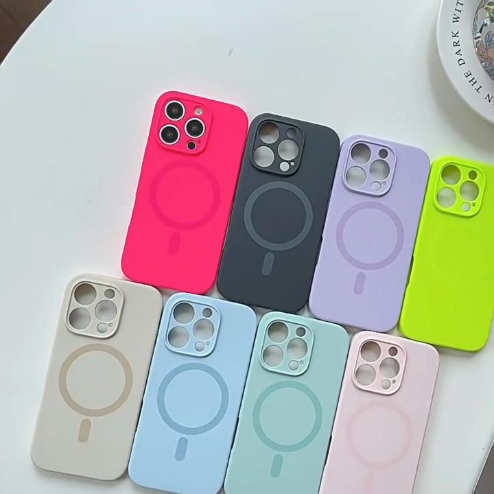 Mode Helles Fluoreszierendes Flüssigsilikon Magnetisch Für Magsafe Hülle Für iPhone17 Air 16 15 14 13 12 Pro Max Plus Kabelloses Laden Abdeckung