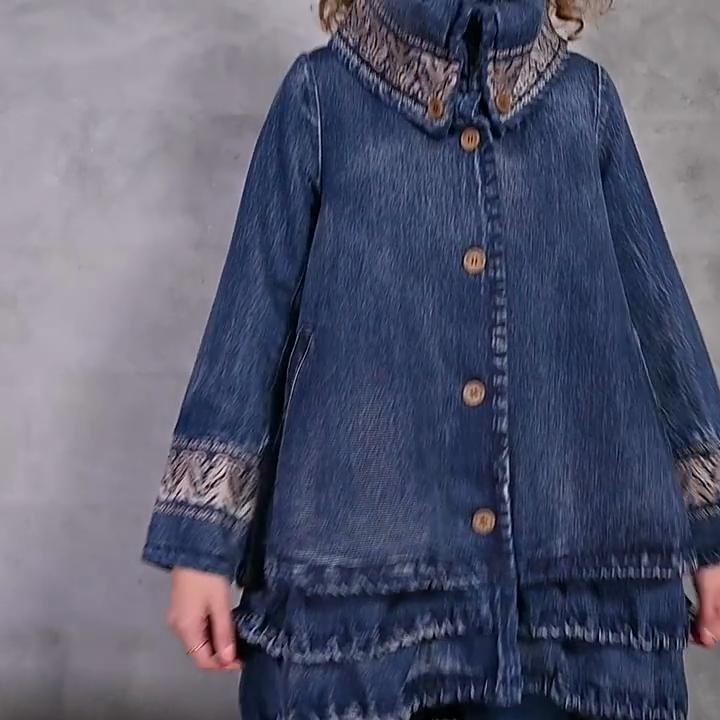 Johnature Damen Wintermäntel im chinesischen Stil, warme Parkas