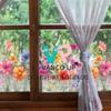 1 Stück Rosa Blumen Schmetterling Wandaufkleber Elektrostatisch Haftend Fensterglas Aufkleber Doppelseitig Sichtbar Dekorative Wandtattoo