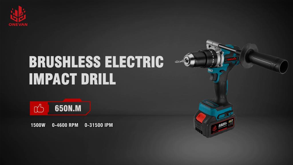 מקדחה חשמלית 1500W ללא מברשות 20+3 מומנט 3In1 מברג חשמלי מקדחה פטיש כלים חשמליים לסוללת Makita 18V