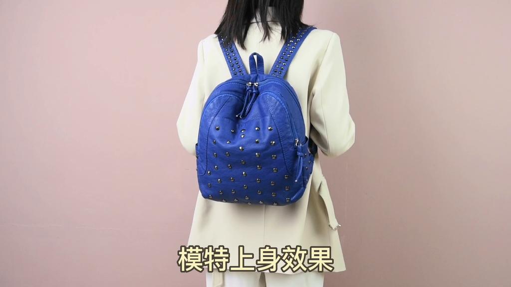 New Luxury Brand Woman Backpack High Quality Leather School Bags Rivet Style Women Backpacks Vintage Soft Lady Shoulder Bag