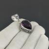 Unique Pink Amethyst Gemstone Silver Pendant In 925 Sterling Silver - Handmade Pear Design, Everyday Wear Jewelry Engagement Gift