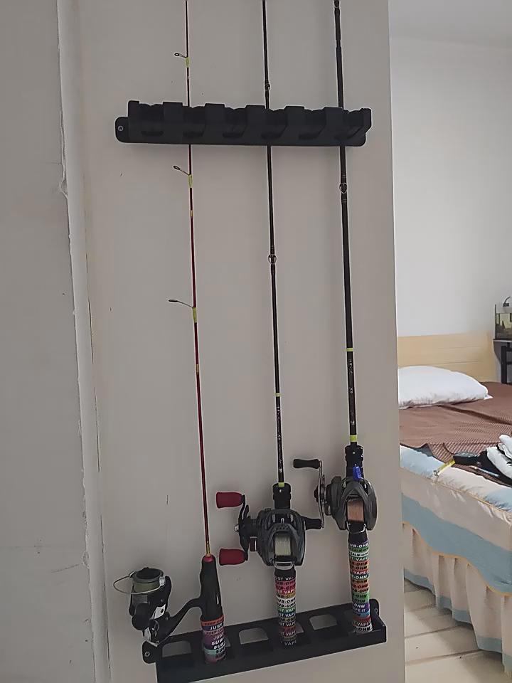 1 Pair Fishing Rod Wall Brackets ABS Fish Rod Wall Bracket Foam Handle Multi Slot Design for Fishing Rods Fishing Tool Storage