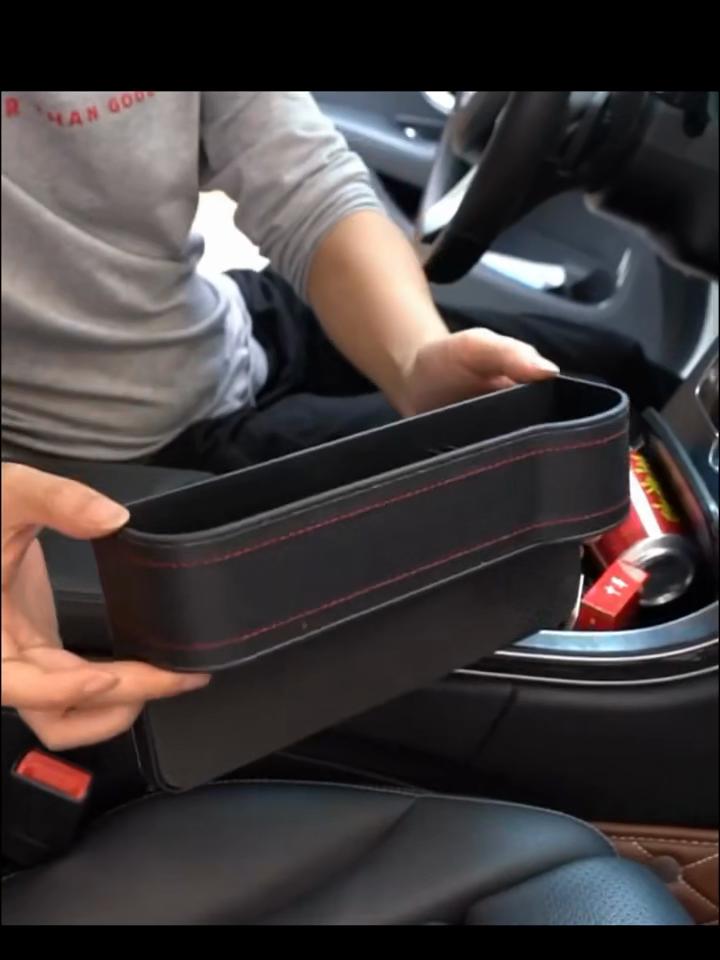 Leather Car Seat Gap Organizer Multifunctional Storage Box Pocket Catcher Cup Phone Bottle Holder Auto Interior Accessories