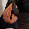 Geantă de umăr vintage de mare capacitate, din piele moale, culoare solidă, crossbody, geantă tote