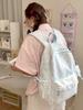 Cute Gingham Polka Dot School Backpack with Bow Detail Lace Trim Lightweight Zipper Daypack for Teen Girls Travel