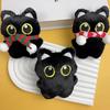Mignon Chat Noir Peluche Petite Poupée Pendentif 10 cm Porte-clés Dessin Animé Animal Doux Poupée Remplie Pendentif Sac à Dos Décoration Cadeau